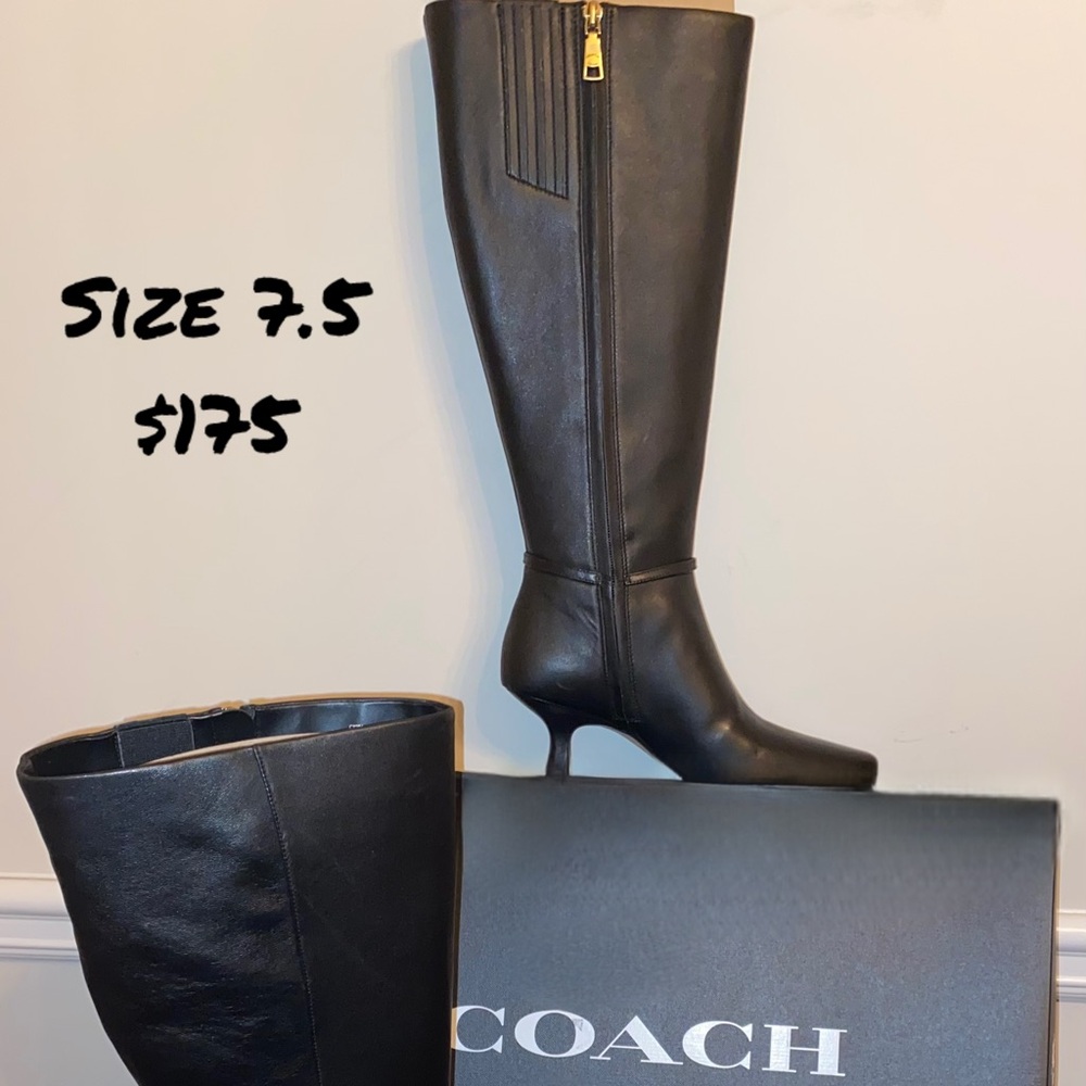 Coach Elegant Black Heeled Boots